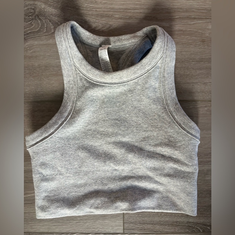 Alo Seamless Delight High Neck Bra in Athletic Heather  Grey